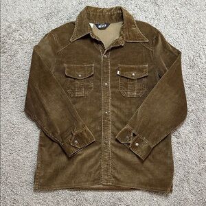 VTG Rare 70’s Levi’s For Men Levi’s Men’s Corduroy Shirt Jacket Brown USA Sz XL